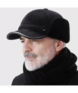 Winter Warm Deerskin Velvet Hat for Elderly Men Ear Protection Comfort - £20.44 GBP