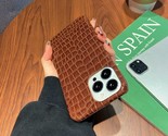 Ins korea glossy 3d crocodile pattern pu hard leather phone case for iphone 13 7 8 thumb155 crop