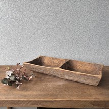 Rustic Primitive Wood Bowl - decorative coffee table bowl - $173.59