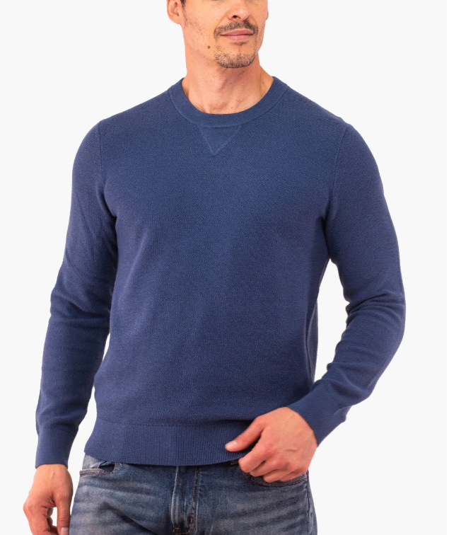 Michael Kors Men's Regular-Fit Solid Sweater in Denim Blue-Size 2XL