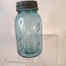1910-1923 Ball Perfect Mason Jar #8 Canning Blue Aqua 7” - £12.97 GBP