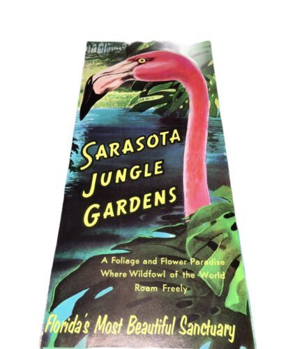 Primary image for 1950's SARASOTA FL TRAVEL BROCHURE Sarasota Jungle Gardens Bay Shore Rd Flamingo