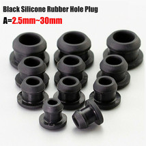Black Snap-on Hole Plug 2.5mm~30mm Silicone Rubber Blanking End Caps Tub... - $1.89+