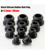Black Snap-on Hole Plug 2.5mm~30mm Silicone Rubber Blanking End Caps Tub... - £1.51 GBP+