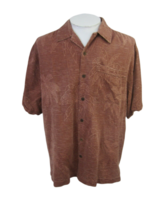 CARIBBEAN JOE Men Hawaiian ALOHA shirt pit to pit 25.5 silk jacquard tropical - £14.73 GBP