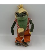 Vintage R Dakin Dream Pets Calypso Joe Frog Drum Drummer  Velvet Japan 1... - $27.10