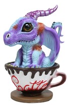 Fantasy Chocolate Latte with Eugene Baby Dragon In Beverage Saucer Cup F... - $29.99