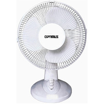 Optimus 12&quot; Oscillating Table Fan in White - $46.95