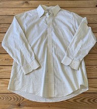 Brooks Brothers Men’s Check Button Up Shirt Size 16 Yellow Q8 - $18.71