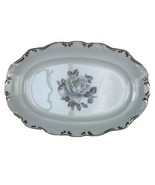 Vintage Moon Rose Schumann Bavaria White Porcelain Oval Platter 12” Gray... - £22.03 GBP