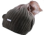 Bench Women&#39;s Acrylic Olive Green Khaki Corked Bobble Faux Fur Pom Beani... - $20.95