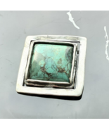 SILPADA RETIRED 925 STERLING SILVER GENUINE TURQUOISE SQUARE PENDANT N1509 - $54.30 CAD