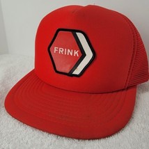 Vintage Frink Sno-Plow Red Snapback Trucker Dad Mesh Hat Cap Snow Plow - £11.08 GBP