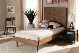 Luiza Ash Walnut Twin Size Platform Bed - $8,859.04 MXN