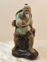 Vintage Shiwan Mudman Fisherman Figurine/ Statue- missing pole &amp; fish #55 - $27.72