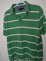  Men&#39;s L Tommy Hilfiger  Short Sleeve Collared Knit - Striped - Green, W... - $177.63 MXN