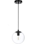 XiNBEi Lighting 8 inch Globe Pendant Lighting Kitchen Clear And Black Ad... - $48.99