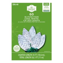 Holiday Time 60 16-Function LED Cool White C9 Lights Total Length 36 Ft NIB - £6.94 GBP