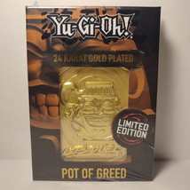 Yugioh Pot Of Greed Metal Card 24k Gold Plated Ingot Official Collectible - £45.64 GBP