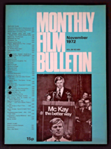 BFI Monthly Film Bulletin Magazine November 1972 mbox1358 - No.466 Duel - £4.96 GBP