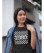 Classic 1980s Style T-Shirt, Checkered Pattern, Fashion Design, vintage ... - $25.16+