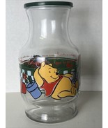 Disney Winnie Pooh Eeyore Anchor Hocking Juice Carafe Glass Pitcher W Li... - $24.26