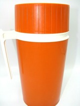 Vintage EUC Thermos Pint Size Orange  #7202 Cup Lid Perfect Hot Cold Handle - £15.77 GBP