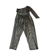 Lane Bryant Jumpsuit Womens 14/16 Silver Metallic One Shoulder Jersey Kn... - $34.27