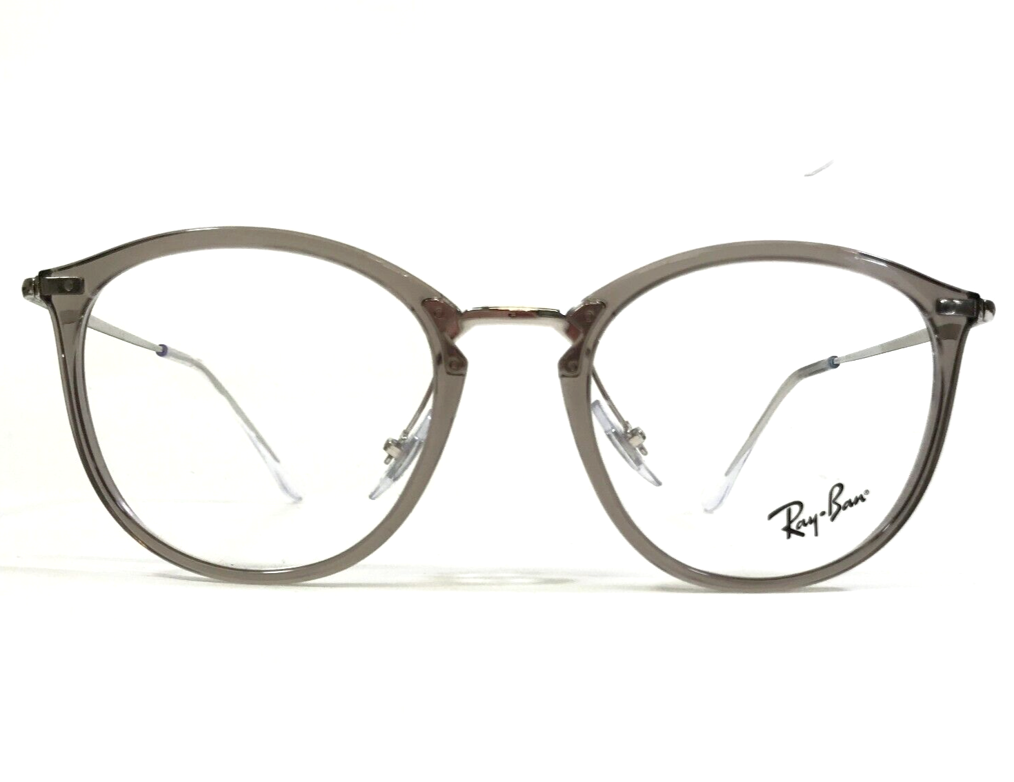 Ray-Ban Brille Rahmen RB7140 8125 Klar Grau Silber Rund Full Rim 51-20-150 - $98.99