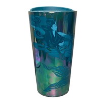 Starbucks 2023 Teal Blue Iridescent Siren Mermaid Ceramic 12oz Travel Tu... - £21.26 GBP