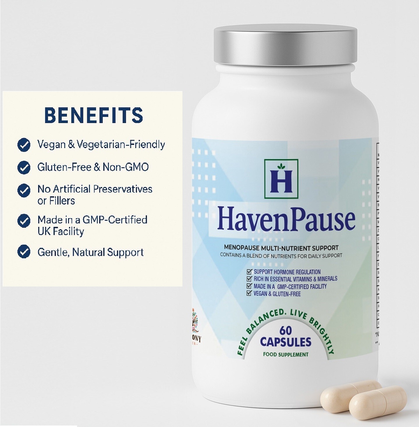 HavenPause Menopause Support - 60 Vegan Capsules - Feel Balanced. Live Brightly - $25.60