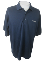 Columbia PFG Men Polo Omnishade shirt pit to pit 25 L blue vented textur... - $24.74