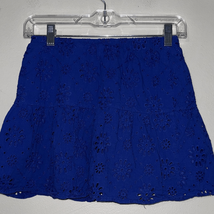 Blue Eyelet Mini Skirt - $8.82