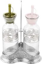 LaModaHome Olive Oil Balsamic Vinegar Dispenser Bottle Set of 2 Soy Sauce Cruet  - £35.47 GBP