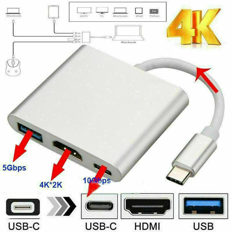 Primary image for Type C Usb 3.1 To Usb-C 3.0 4K Hdmi Adapter Cable 3 In 1 For Android Lg Samsung