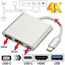 Type C Usb 3.1 To Usb-C 3.0 4K Hdmi Adapter Cable 3 In 1 For Android Lg Samsung - $14.99
