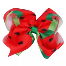 NEW Watermelon Girls Hair Bow Clip 7 Inches - £4.68 GBP