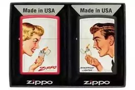 Couples Nostalgic Vintage Need A Light Zippo Lighter Set - £44.03 GBP