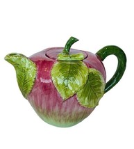 Italian Pitcher Fruit Apple Jug Ceramic Italy Vegetable Lid vtg antique decor  - £167.39 GBP