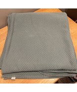 LL BEAN Vtg Matelasse Honeycomb Bedspread FULL Green Cotton Heavy Blanke... - €68,45 EUR