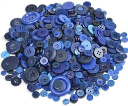 50 Resin Buttons Colorful Blues Jewelry Making Sewing Supplies Assorted ... - £5.12 GBP