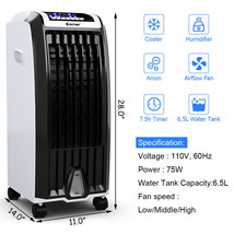 Costway Evaporative Portable Air Cooler Fan Remote Control Anion Humidify - £133.71 GBP