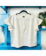 NWT Ann Taylor Women&#39;s Size M White Short Sleeve Classic Top flutter sle... - $39.59