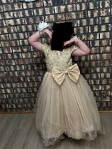 Gold Sequin Daddy Daughter Dance Pagent Bridesmaid Flower Girl Dress Siz... - $19.99