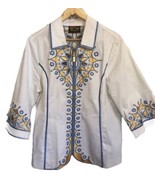 Bob Mackie wearable art embroidered zip up jacket Women’s Size L - £30.92 GBP
