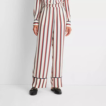 Future Collective Women&#39;s Striped Straight Leg Satin Pajama Pant - Size:... - £14.53 GBP