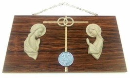 W.G. Kauders Wall Hanging Plaque Religious w/ Golden Chain Made in Germany - $11.87