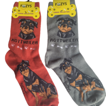 Rottweiler Dog Socks Novelty Dress Casual SOX Puppy Pet Foozys 2 Pair 9-... - £7.90 GBP