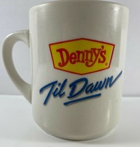 Denny&#39;s Till Dawn Coffee Mug with Smiling Moon Face Double Sided Cup Mug Vintage - £13.44 GBP