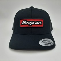 Snap On Tools Cap Hat Embroidered Patch Trucker Mesh Snapback Black - £21.64 GBP